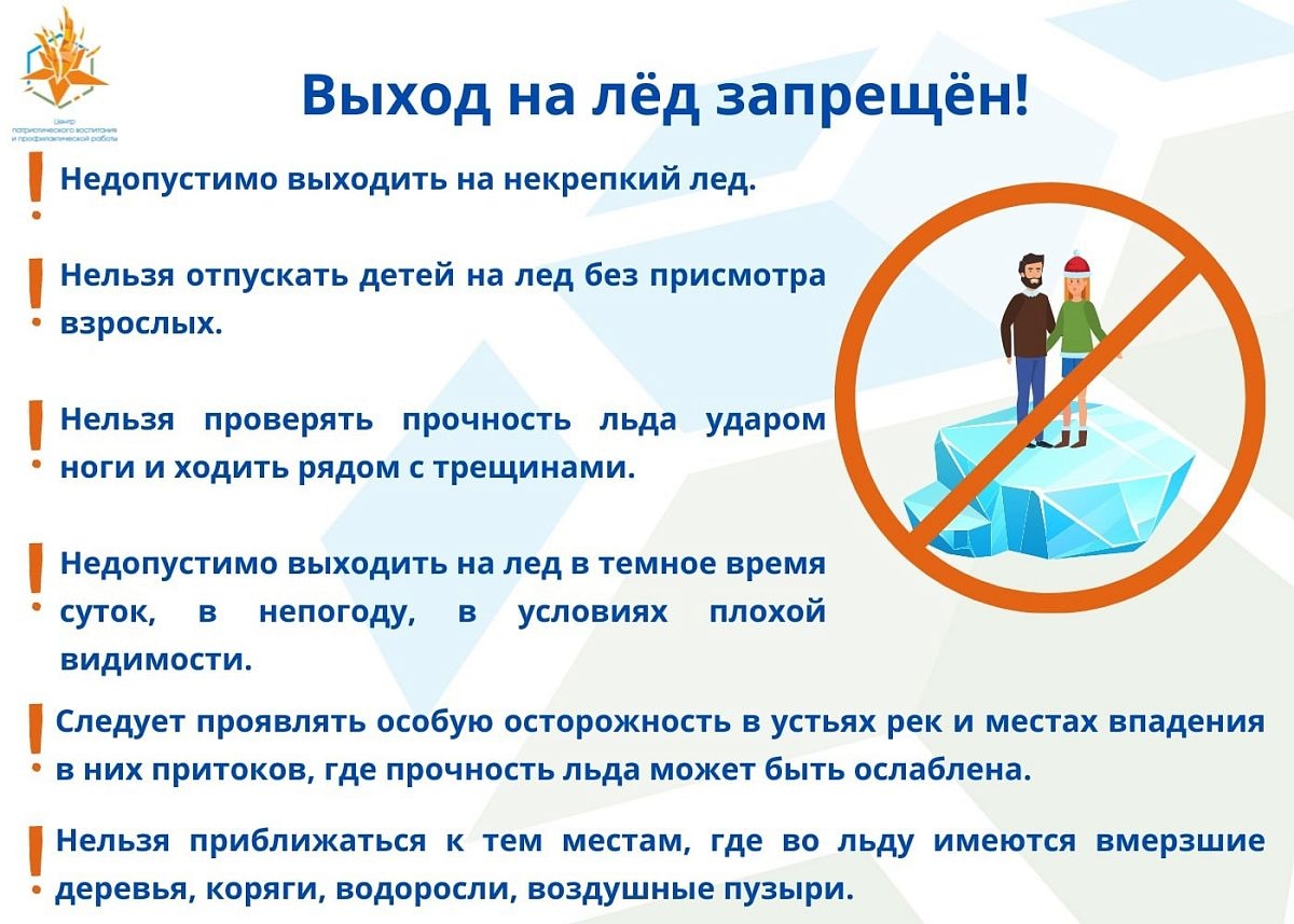 Памятка Выход на лёд запрещен!.